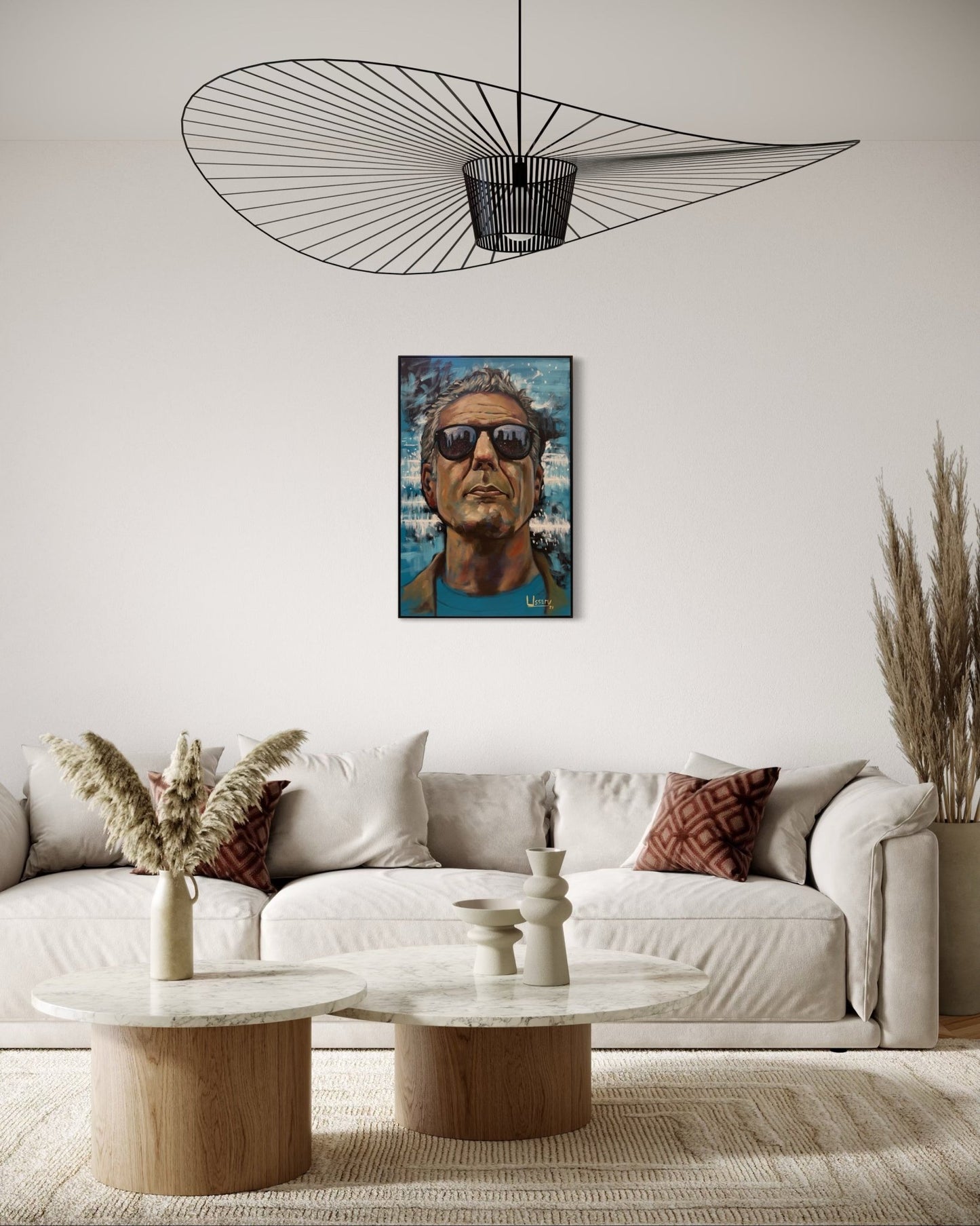 Anthony Bourdain Original Oil Painting – 24x36” by David Ussery | Framed, Varnished, Ready to Hang + Free Shipping - David Ussery