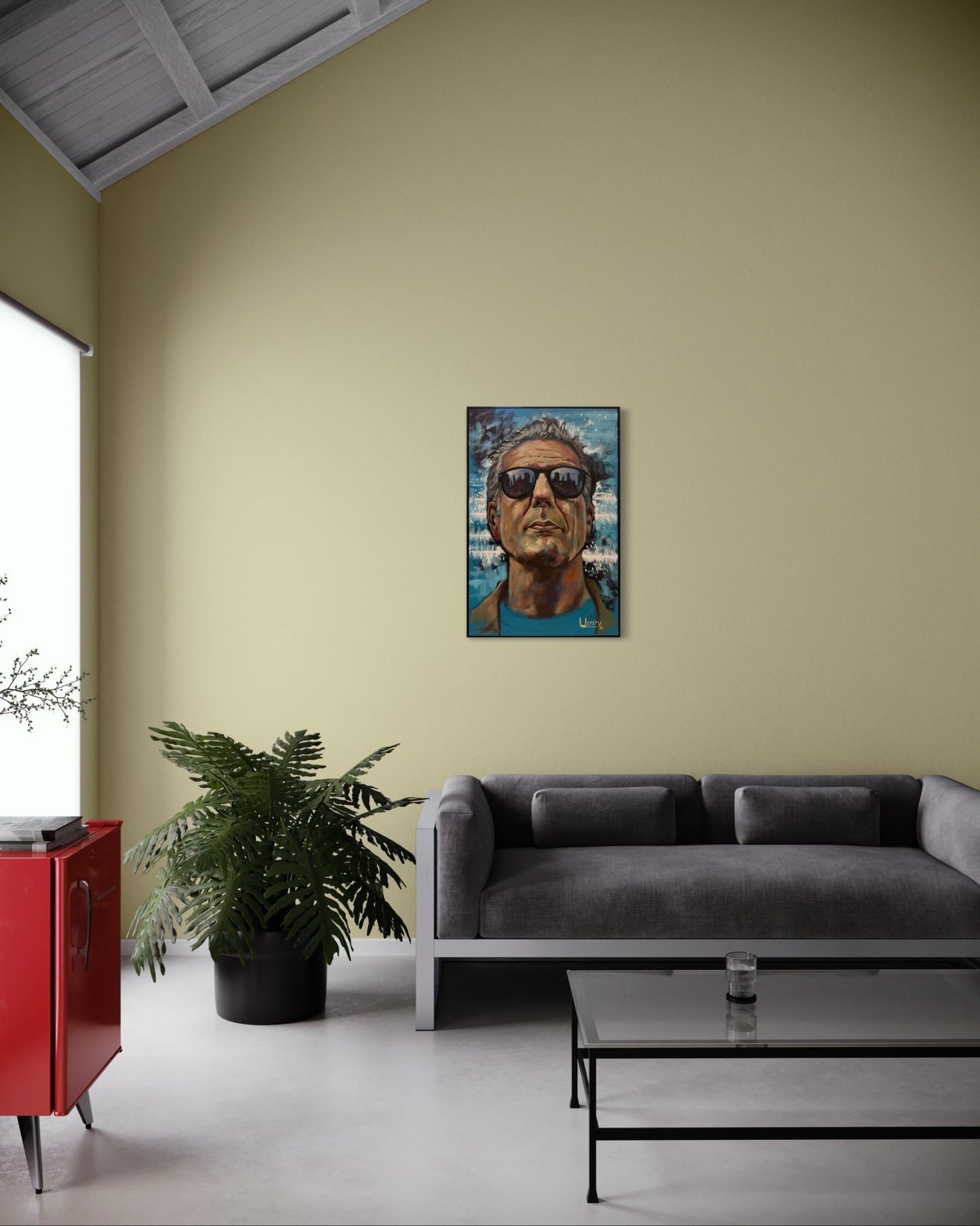 Anthony Bourdain Original Oil Painting – 24x36” by David Ussery | Framed, Varnished, Ready to Hang + Free Shipping - David Ussery