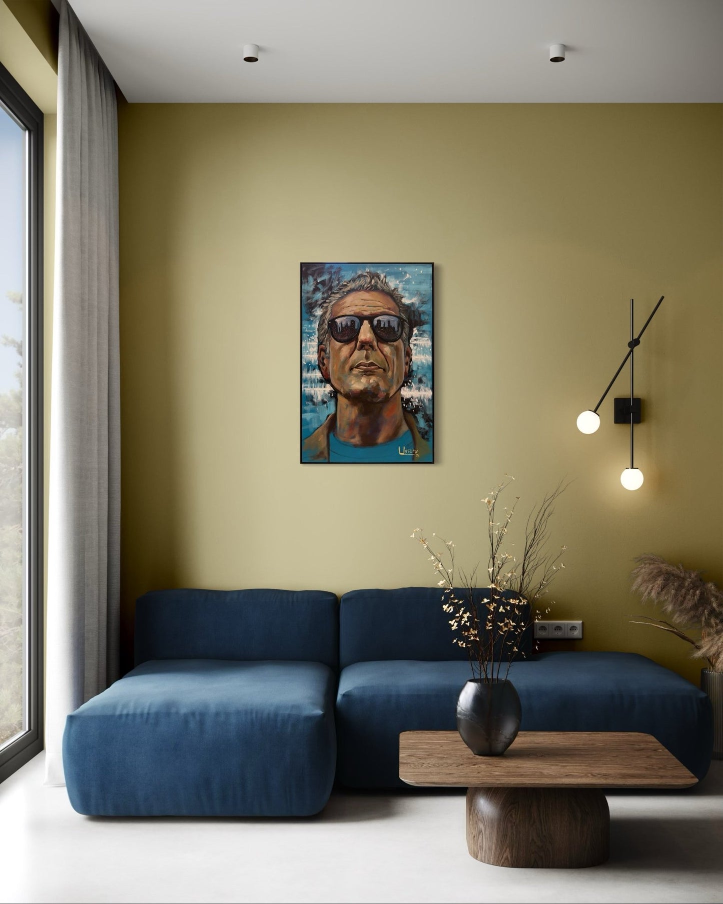 Anthony Bourdain Original Oil Painting – 24x36” by David Ussery | Framed, Varnished, Ready to Hang + Free Shipping - David Ussery