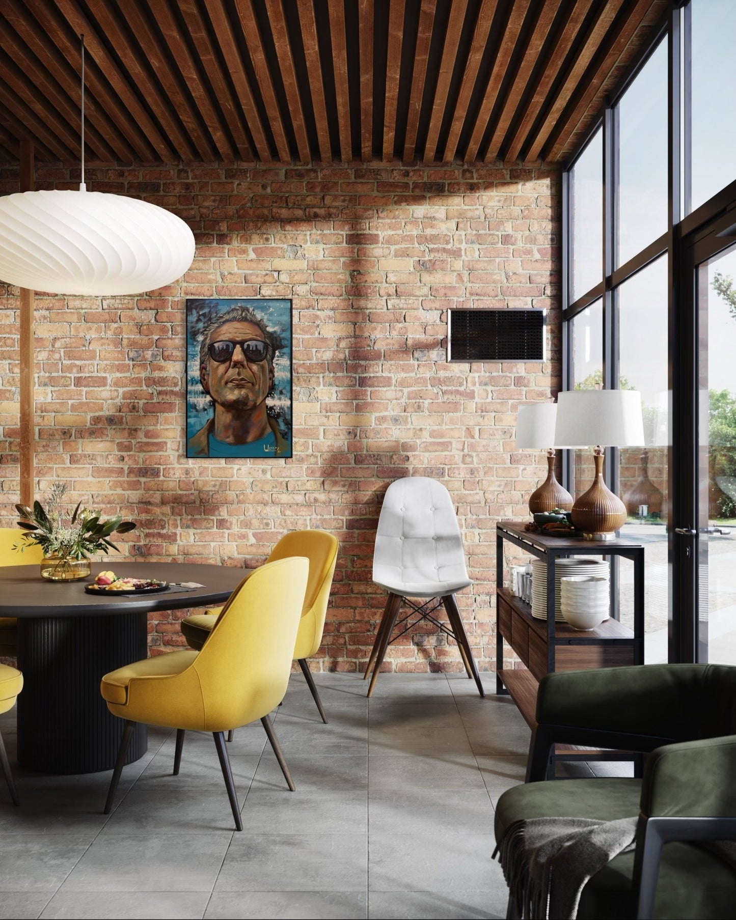 Anthony Bourdain Original Oil Painting – 24x36” by David Ussery | Framed, Varnished, Ready to Hang + Free Shipping - David Ussery