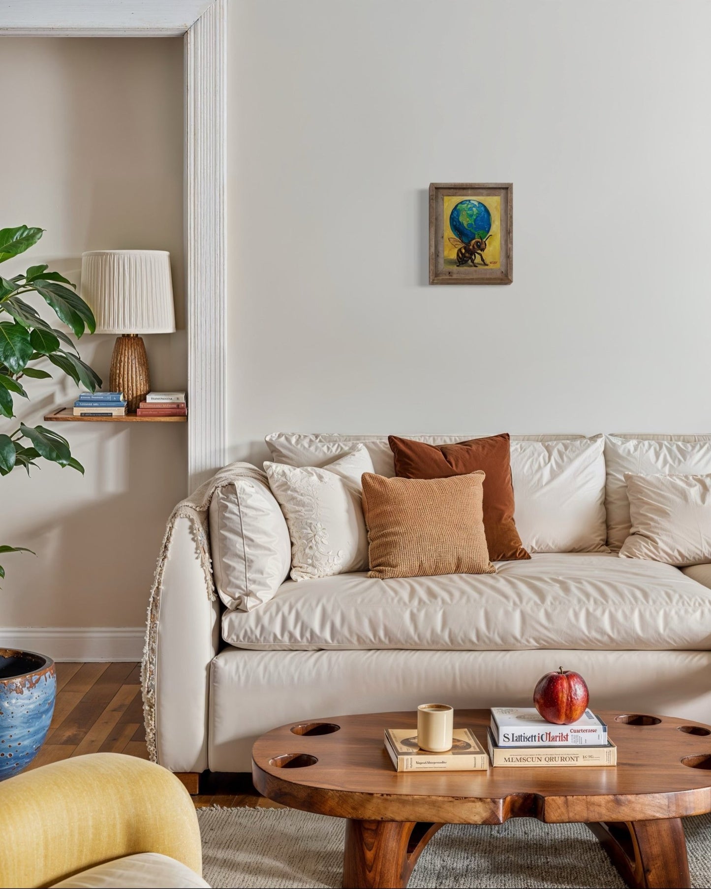 Atlas – Original Bee & Earth Oil Painting by David Ussery | 8x10 on MDF Panel | Framed, Signed, Varnished, Ready to Hang - David Ussery