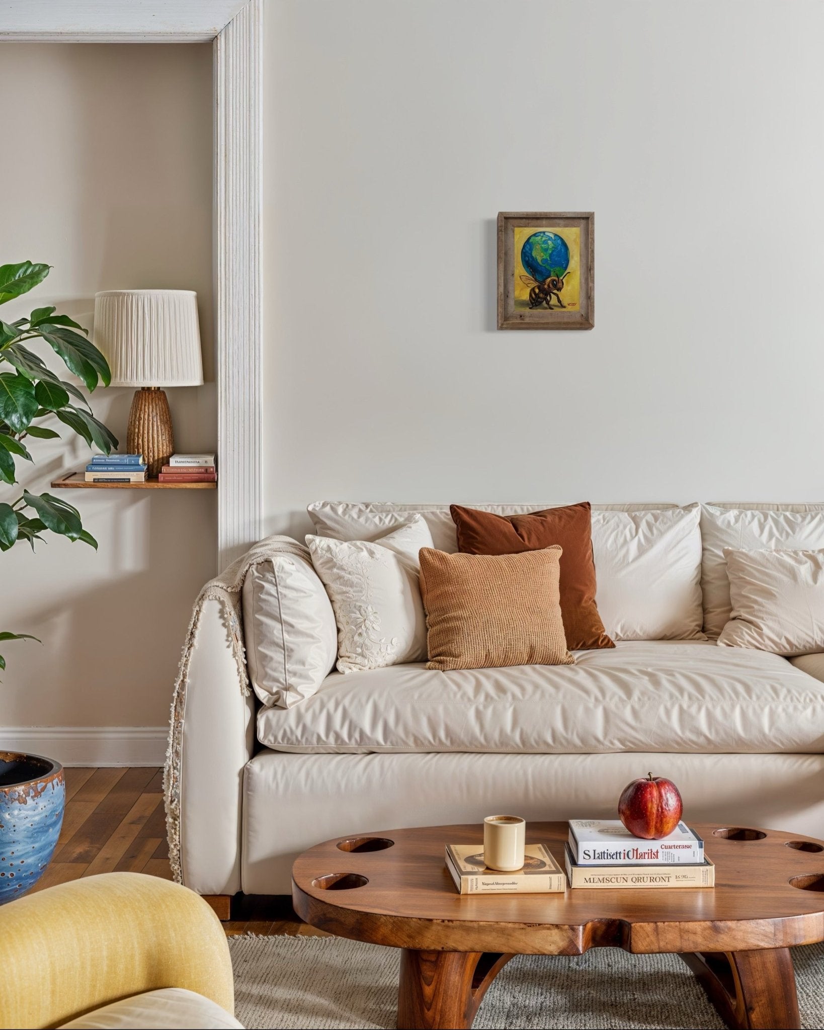 Atlas – Original Bee & Earth Oil Painting by David Ussery | 8x10 on MDF Panel | Framed, Signed, Varnished, Ready to Hang - David Ussery