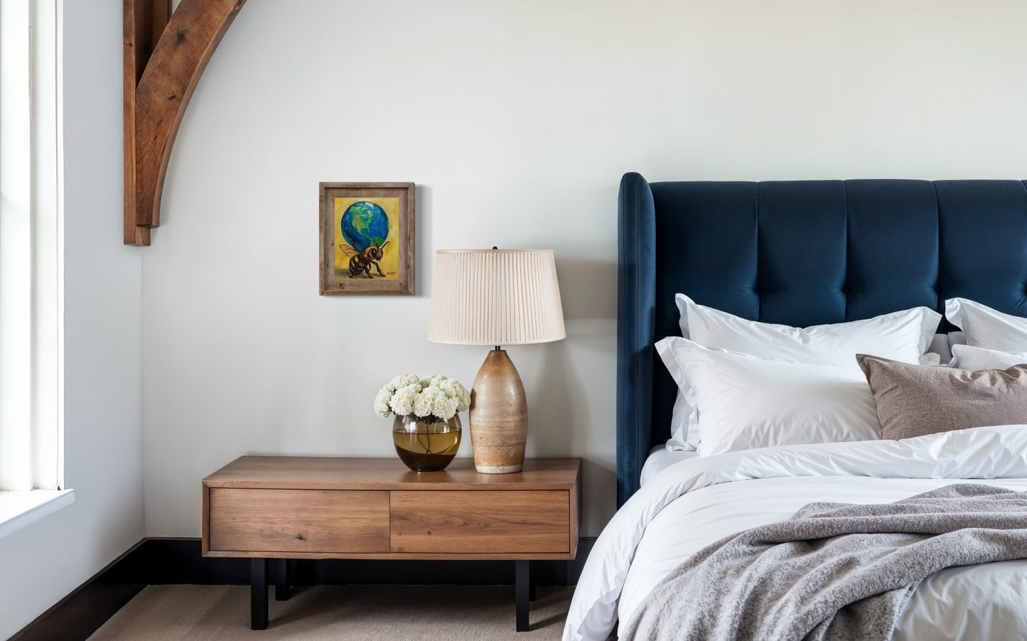 Atlas – Original Bee & Earth Oil Painting by David Ussery | 8x10 on MDF Panel | Framed, Signed, Varnished, Ready to Hang - David Ussery