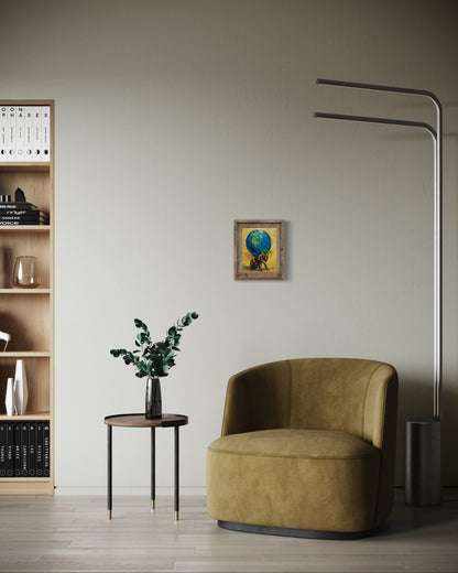 Atlas – Original Bee & Earth Oil Painting by David Ussery | 8x10 on MDF Panel | Framed, Signed, Varnished, Ready to Hang - David Ussery