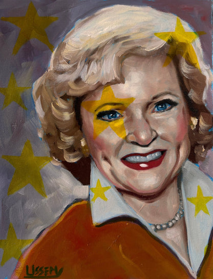 “Betty White” Original 11x14 Canvas - David Ussery