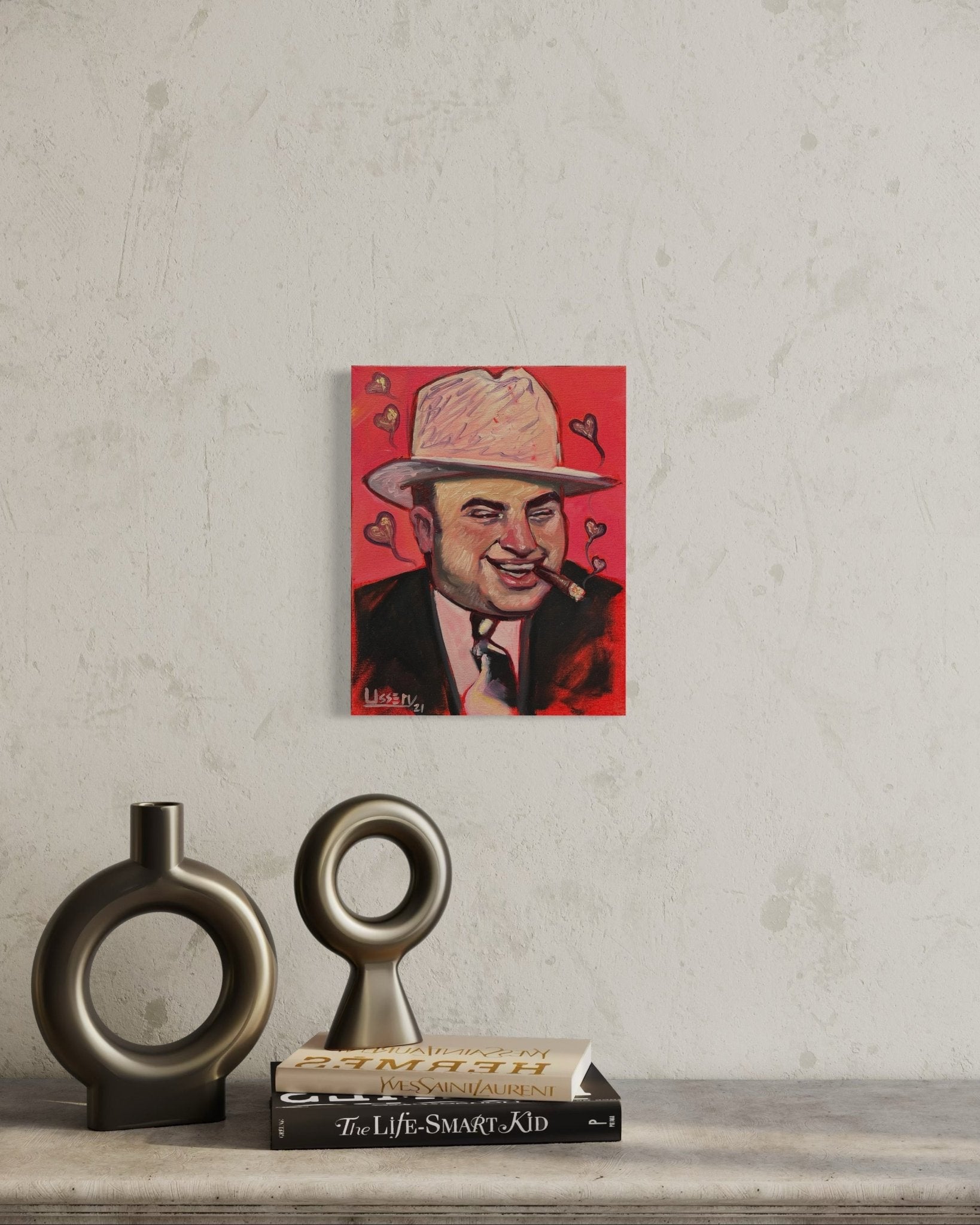 Capone – Original Oil Painting | 11” x 14” | Gangster Portrait | Film Noir Decor | FREE Shipping - David Ussery