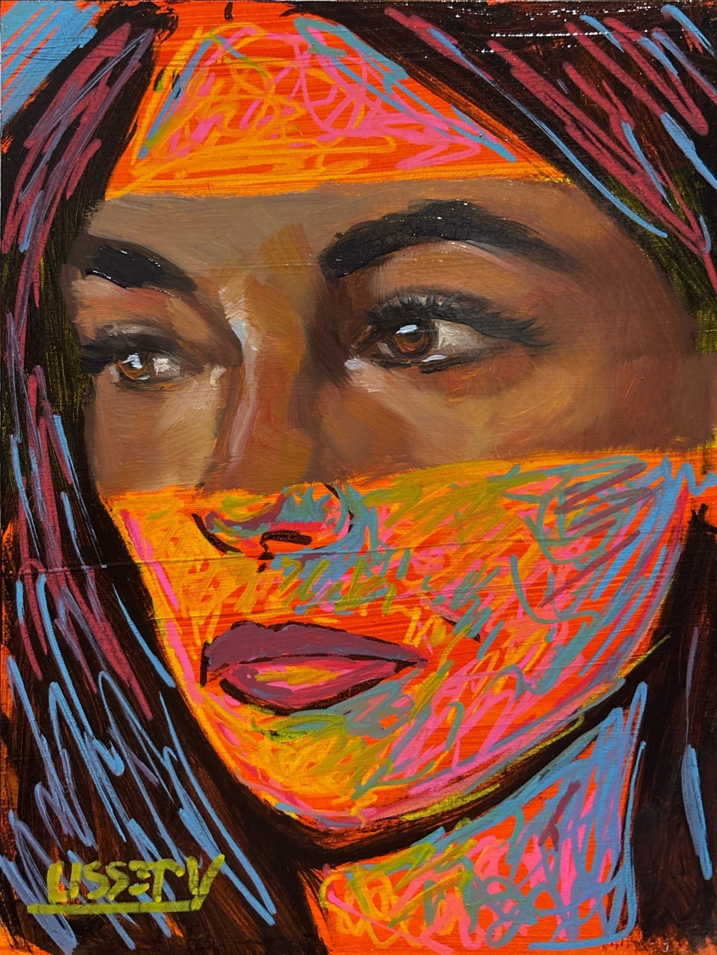 Collider by David Ussery | Original 8x6 Oil Painting | Contemporary Abstract Portrait | Free USA Shipping - David Ussery