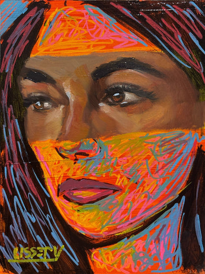 Collider by David Ussery | Original 8x6 Oil Painting | Contemporary Abstract Portrait | Free USA Shipping - David Ussery