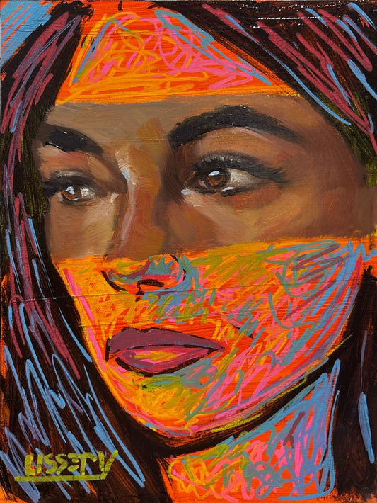 Collider by David Ussery | Original 8x6 Oil Painting | Contemporary Abstract Portrait | Free USA Shipping - David Ussery