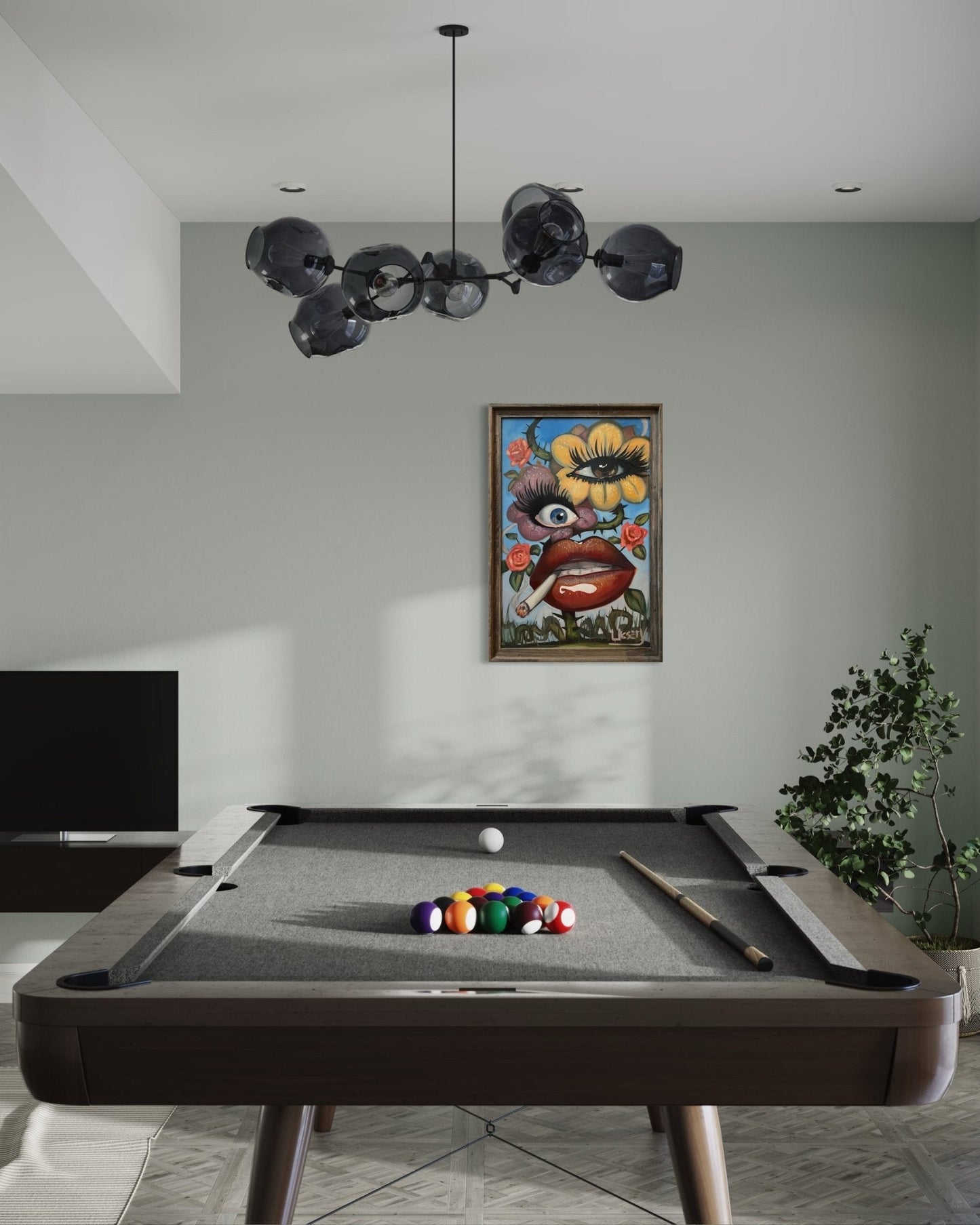 Floral Fusion oil 24x36 Panel, Framed - David Ussery