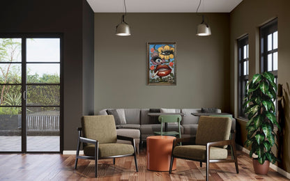 Floral Fusion oil 24x36 Panel, Framed - David Ussery