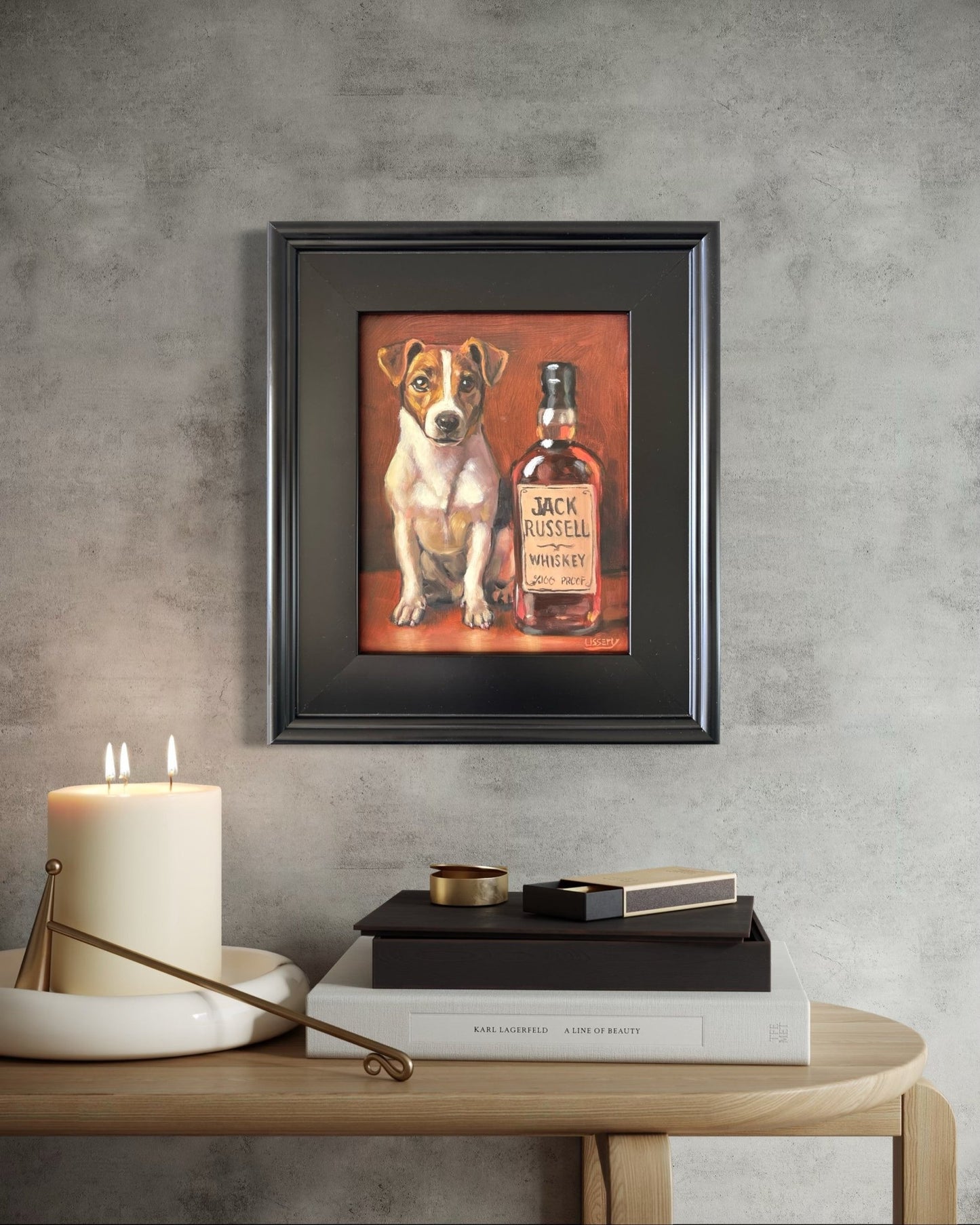 Jack Russell Whiskey – Original Oil Painting by David Ussery (8x10 Framed) - David Ussery