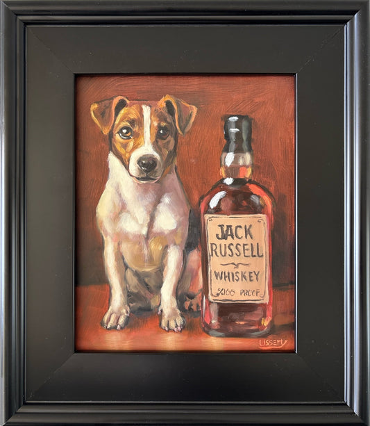 Jack Russell Whiskey – Original Oil Painting by David Ussery (8x10 Framed) - David Ussery