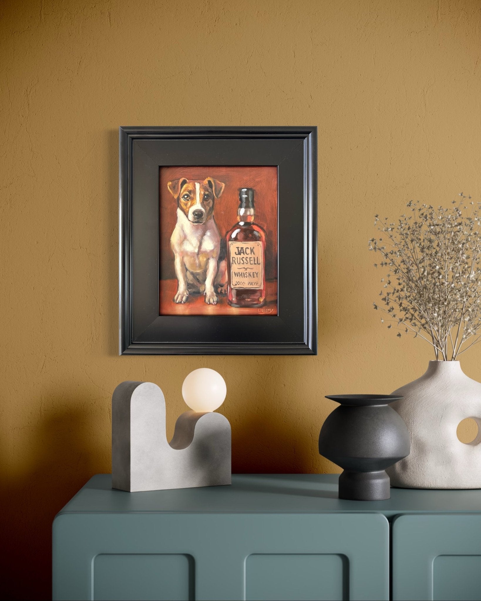 Jack Russell Whiskey – Original Oil Painting by David Ussery (8x10 Framed) - David Ussery