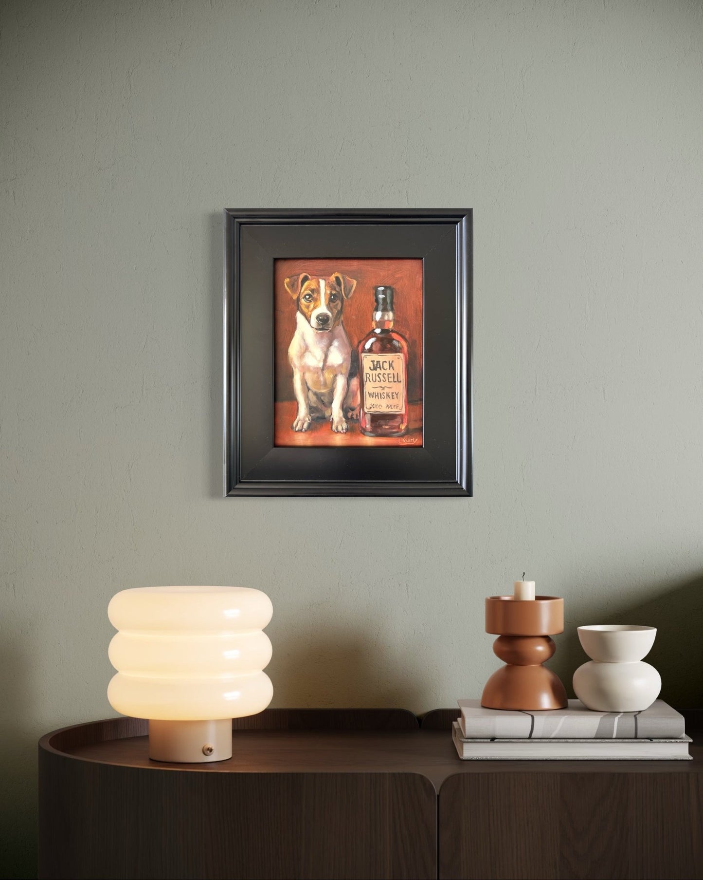 Jack Russell Whiskey – Original Oil Painting by David Ussery (8x10 Framed) - David Ussery