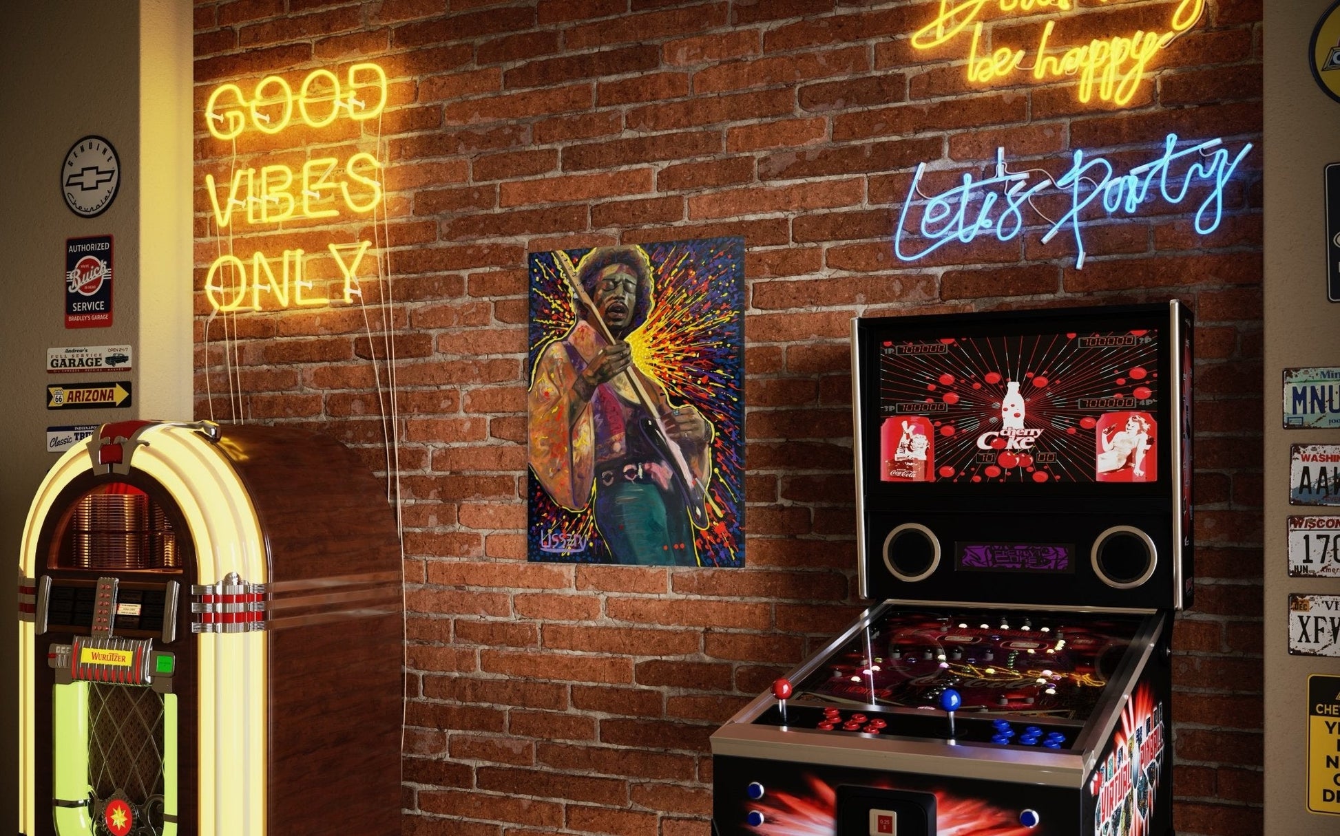 Jimmy’s Fire – Original Jimi Hendrix Acrylic Painting on 30x40 Canvas by David Ussery | Rock & Roll Fine Art - David Ussery