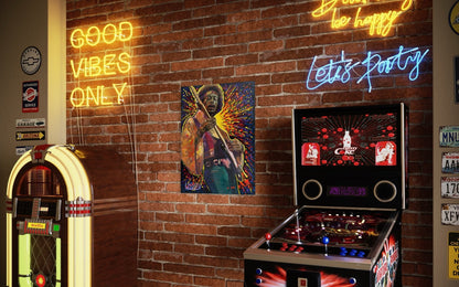 Jimmy’s Fire – Original Jimi Hendrix Acrylic Painting on 30x40 Canvas by David Ussery | Rock & Roll Fine Art - David Ussery