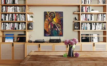 Jimmy’s Fire – Original Jimi Hendrix Acrylic Painting on 30x40 Canvas by David Ussery | Rock & Roll Fine Art - David Ussery
