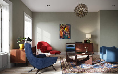 Jimmy’s Fire – Original Jimi Hendrix Acrylic Painting on 30x40 Canvas by David Ussery | Rock & Roll Fine Art - David Ussery