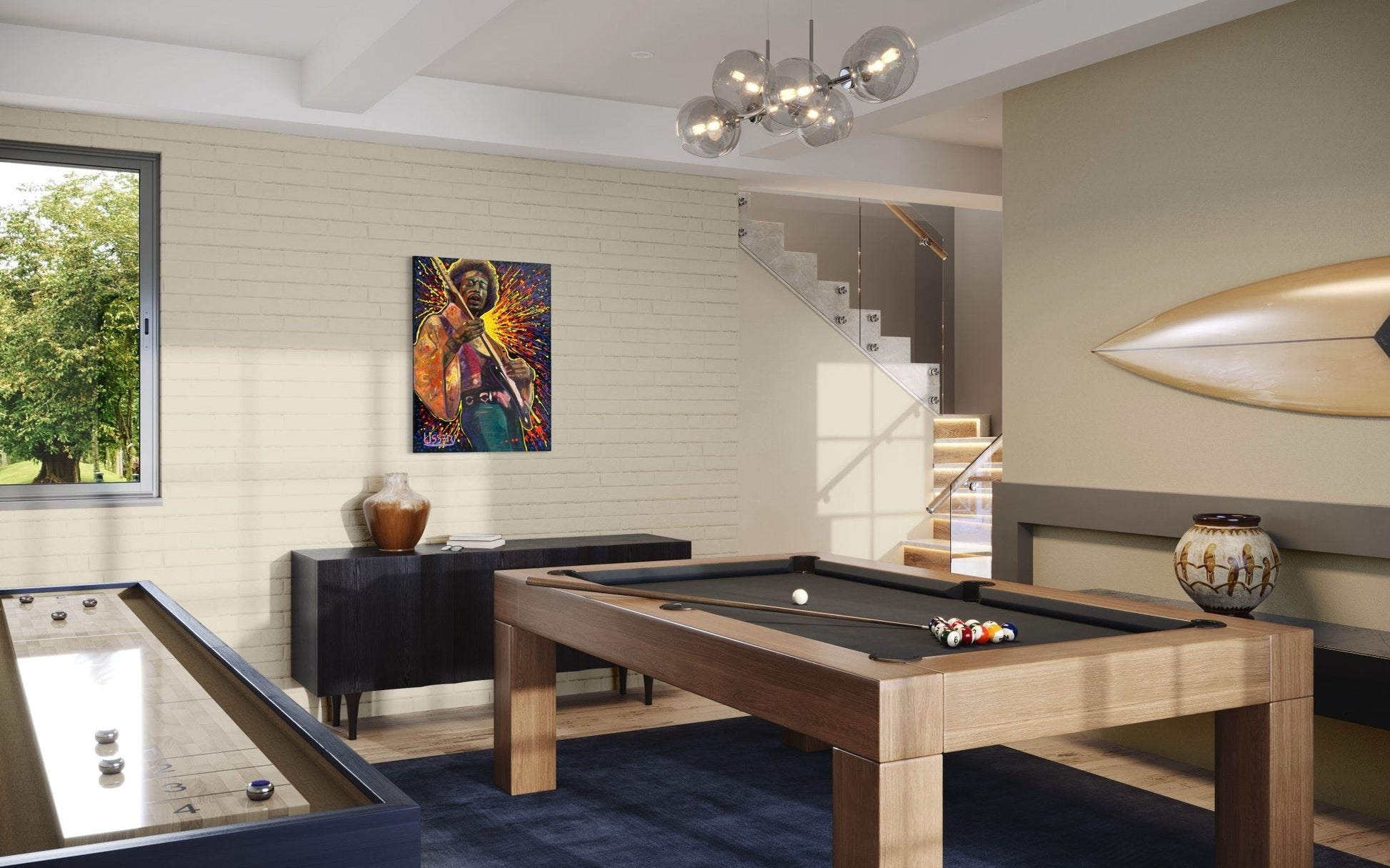 Jimmy’s Fire – Original Jimi Hendrix Acrylic Painting on 30x40 Canvas by David Ussery | Rock & Roll Fine Art - David Ussery