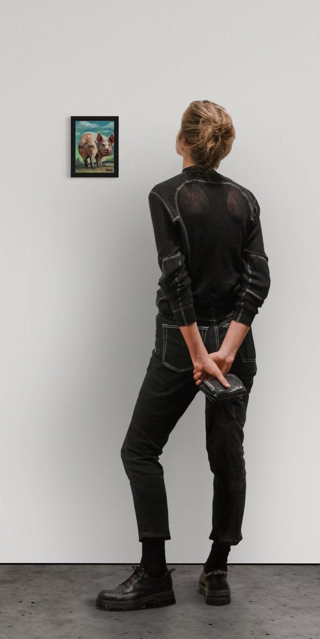 Original Pig Oil Painting 8x6 by David Ussery - Funny Animal Art - David Ussery