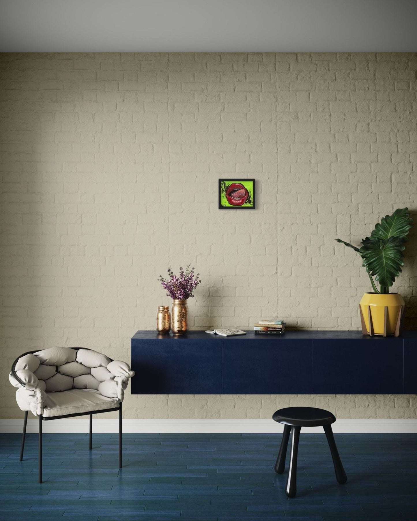 Lip Service oil 8x10 framed - David Ussery