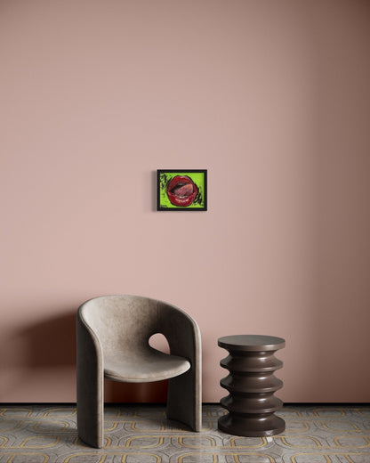 Lip Service oil 8x10 framed - David Ussery