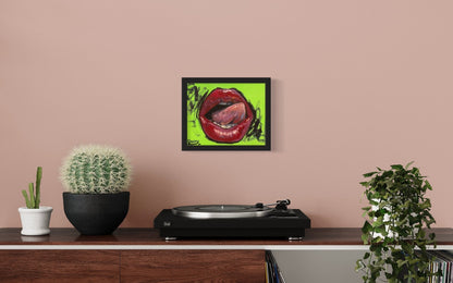 Lip Service oil 8x10 framed - David Ussery