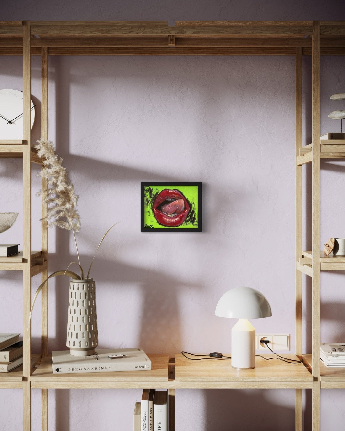 Lip Service oil 8x10 framed - David Ussery