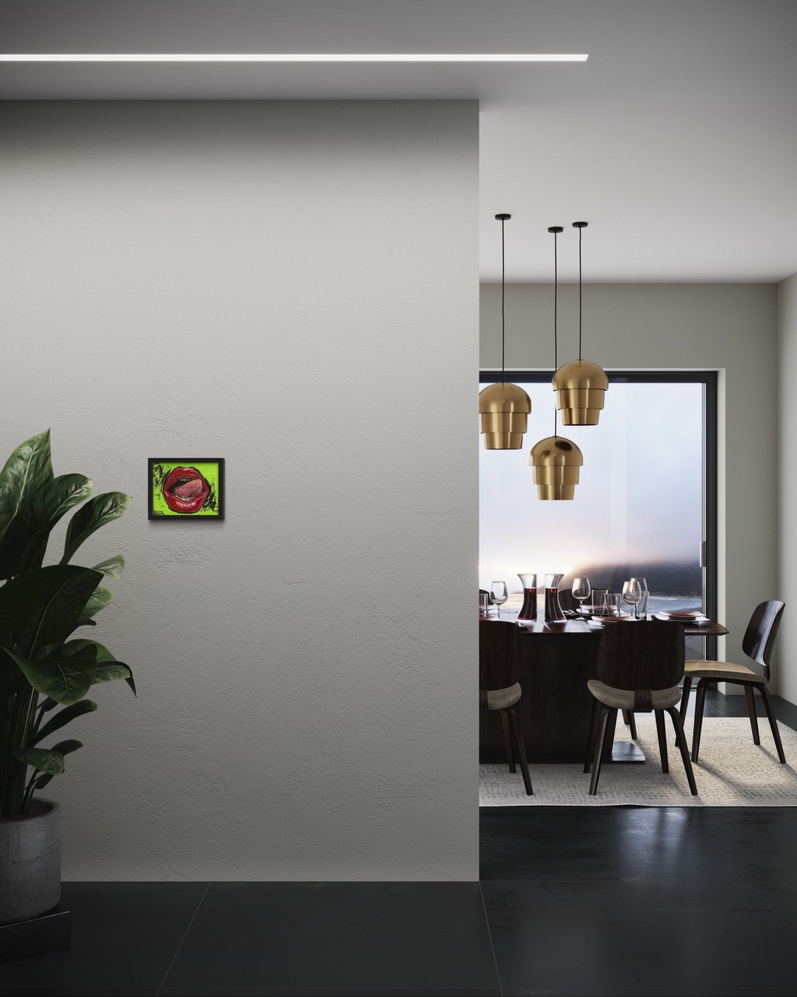 Lip Service oil 8x10 framed - David Ussery