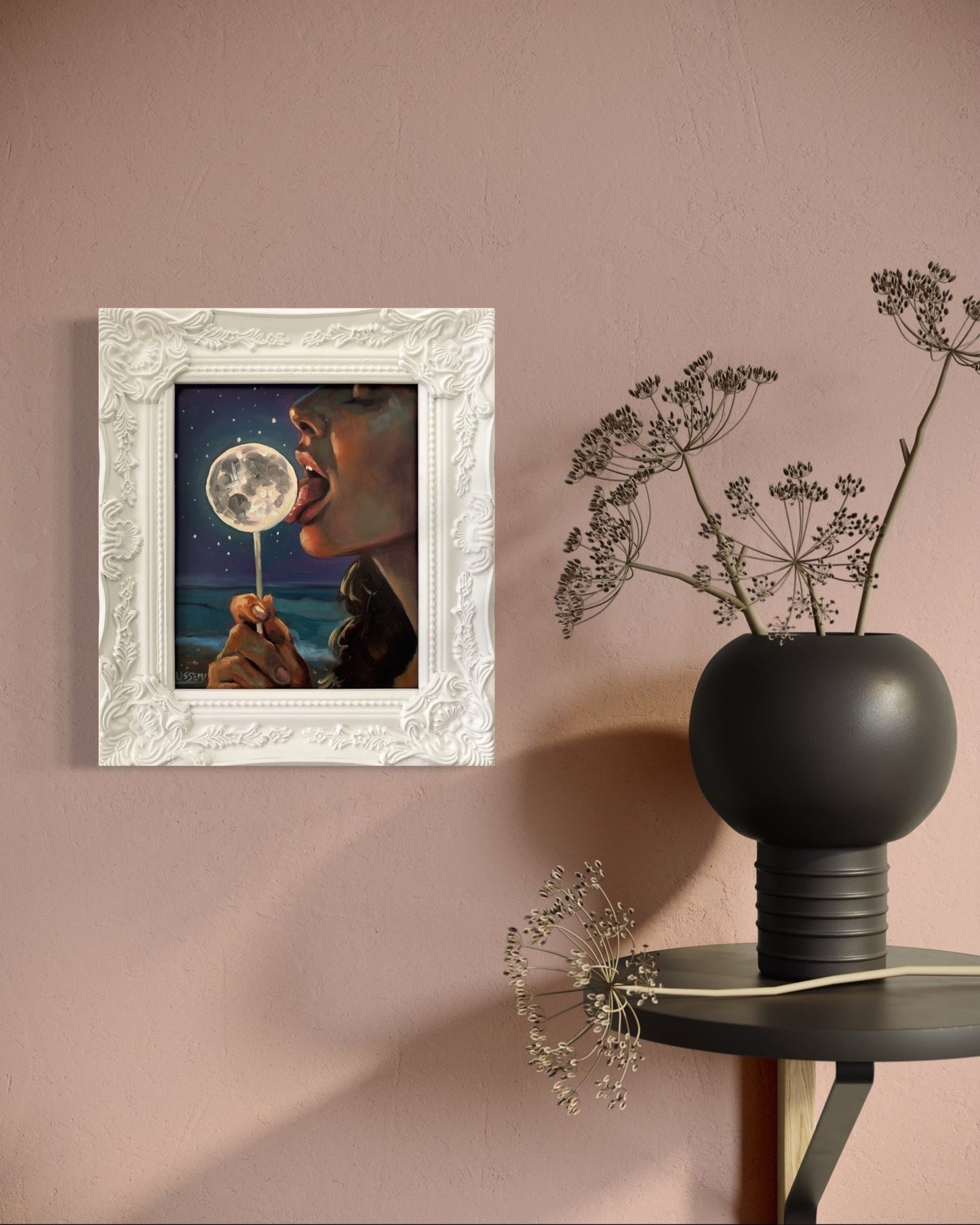 Luna: Original Oil Painting on Panel (8x10) Dreamy surreal art for unique collectors - David Ussery