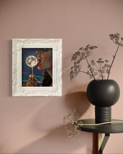Luna: Original Oil Painting on Panel (8x10) Dreamy surreal art for unique collectors - David Ussery