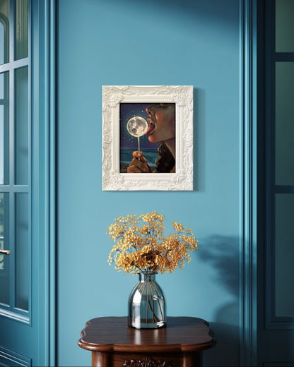 Luna: Original Oil Painting on Panel (8x10) Dreamy surreal art for unique collectors - David Ussery