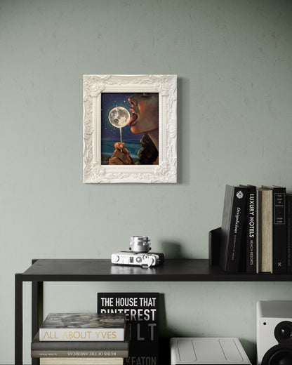 Luna: Original Oil Painting on Panel (8x10) Dreamy surreal art for unique collectors - David Ussery