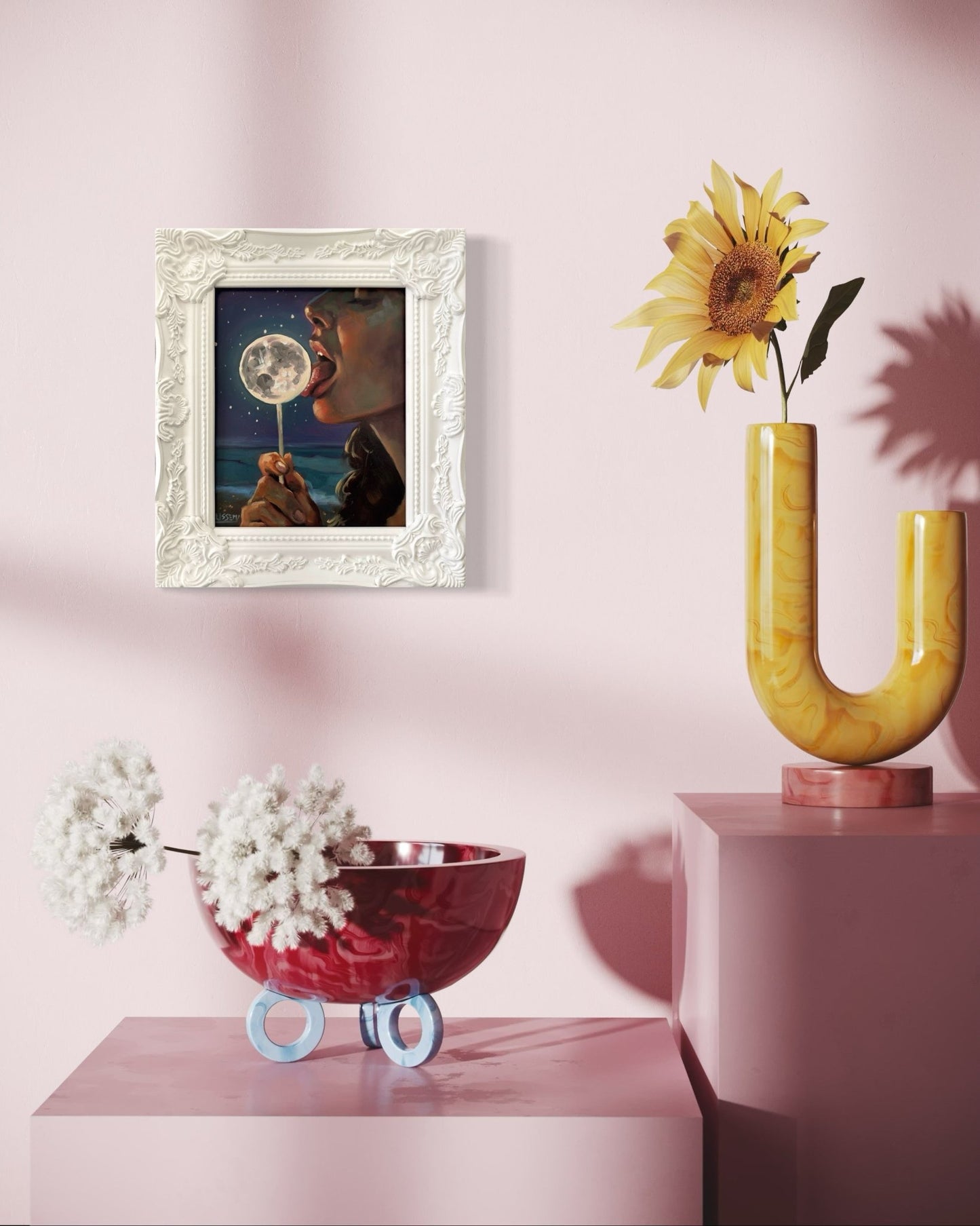 Luna: Original Oil Painting on Panel (8x10) Dreamy surreal art for unique collectors - David Ussery