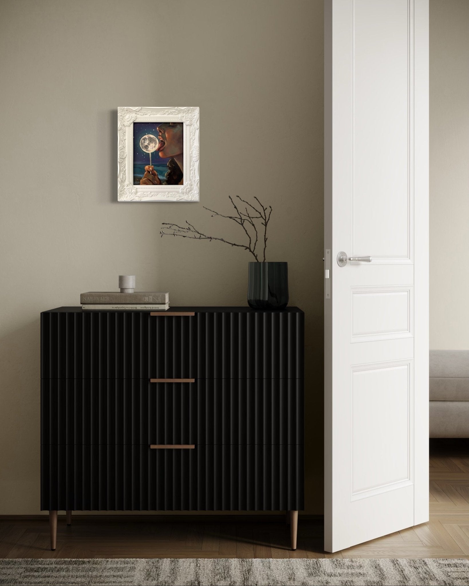 Luna: Original Oil Painting on Panel (8x10) Dreamy surreal art for unique collectors - David Ussery