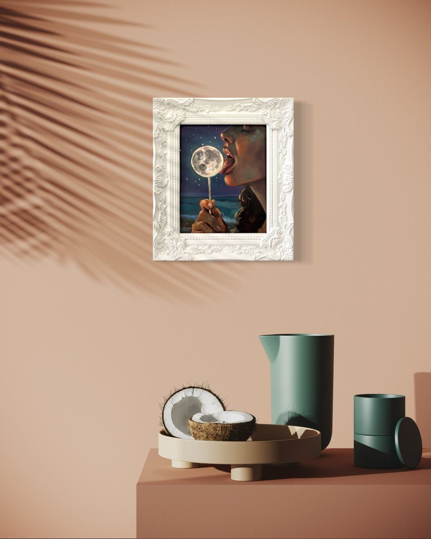 Luna: Original Oil Painting on Panel (8x10) Dreamy surreal art for unique collectors - David Ussery