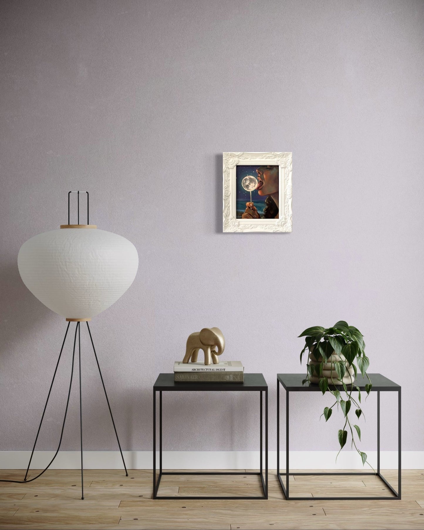 Luna: Original Oil Painting on Panel (8x10) Dreamy surreal art for unique collectors - David Ussery