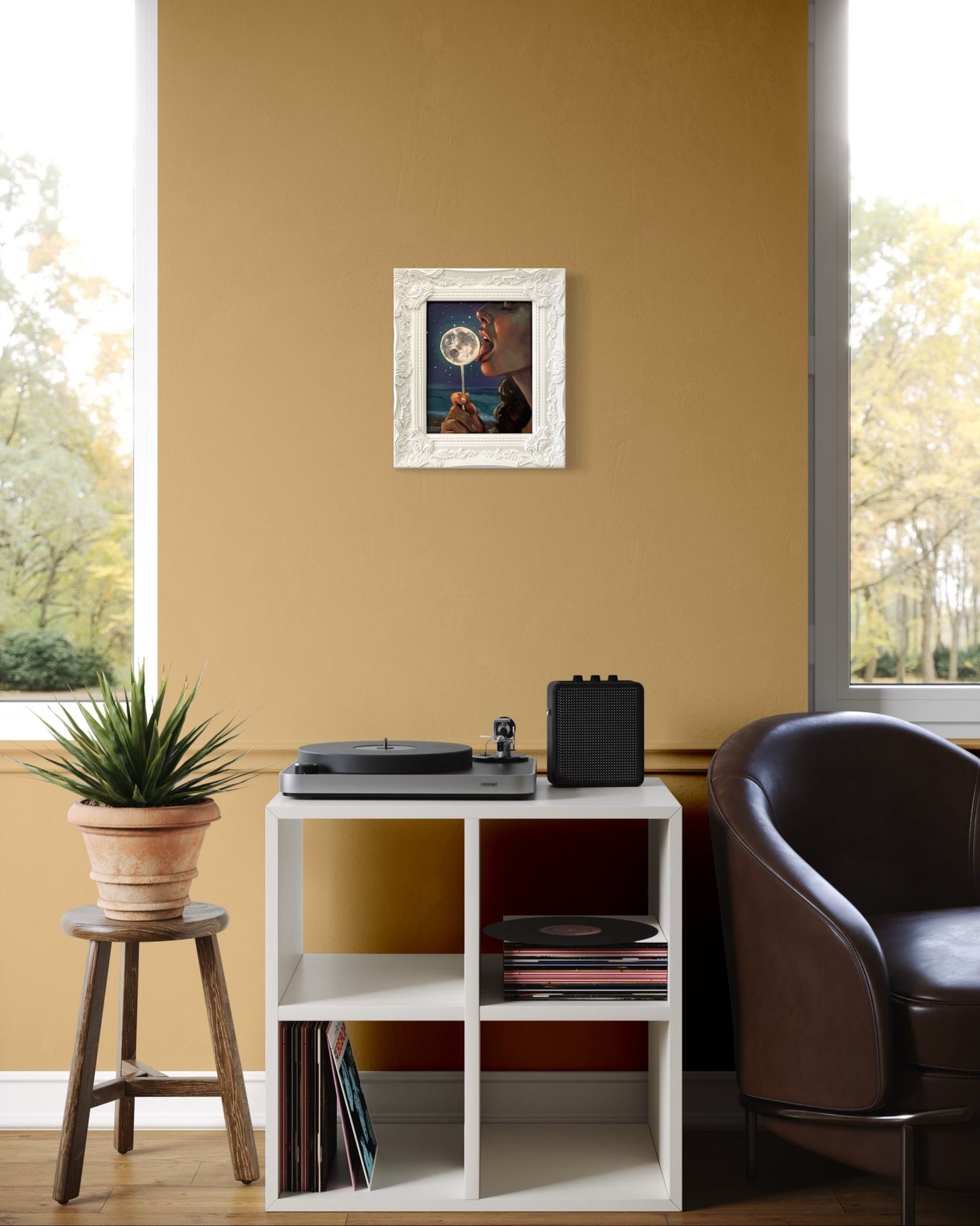 Luna: Original Oil Painting on Panel (8x10) Dreamy surreal art for unique collectors - David Ussery