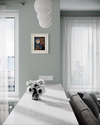 Luna: Original Oil Painting on Panel (8x10) Dreamy surreal art for unique collectors - David Ussery