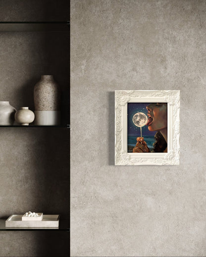 Luna: Original Oil Painting on Panel (8x10) Dreamy surreal art for unique collectors - David Ussery