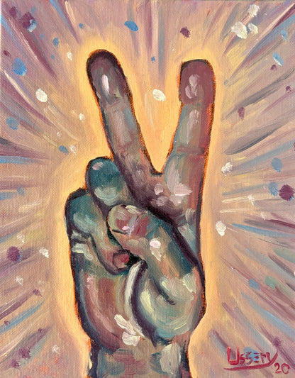 “My Peace I Give You” oil 8x10 canvas panel - David Ussery