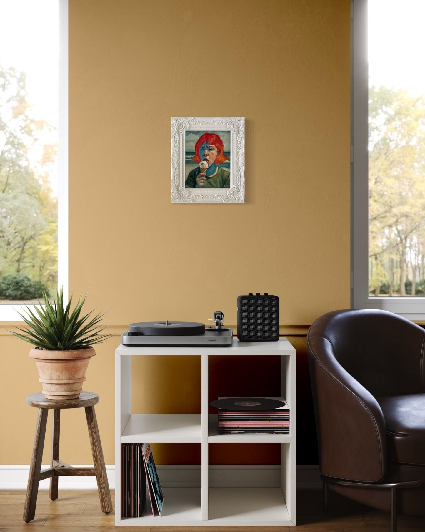 No!” Original Oil Portrait by David Ussery - Framed 8x10 Panel, COA, Free USA Shipping - David Ussery