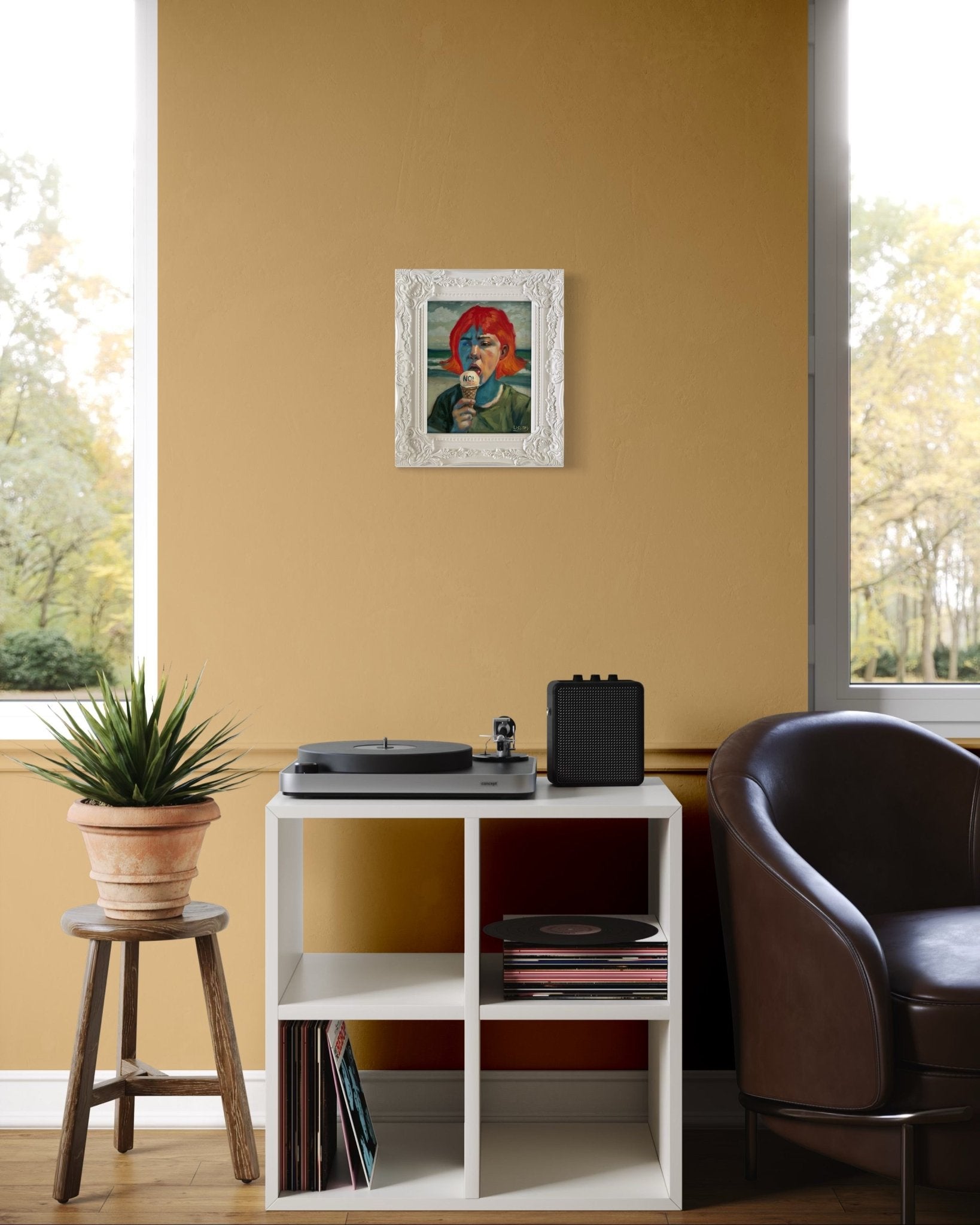 No!” Original Oil Portrait by David Ussery - Framed 8x10 Panel, COA, Free USA Shipping - David Ussery