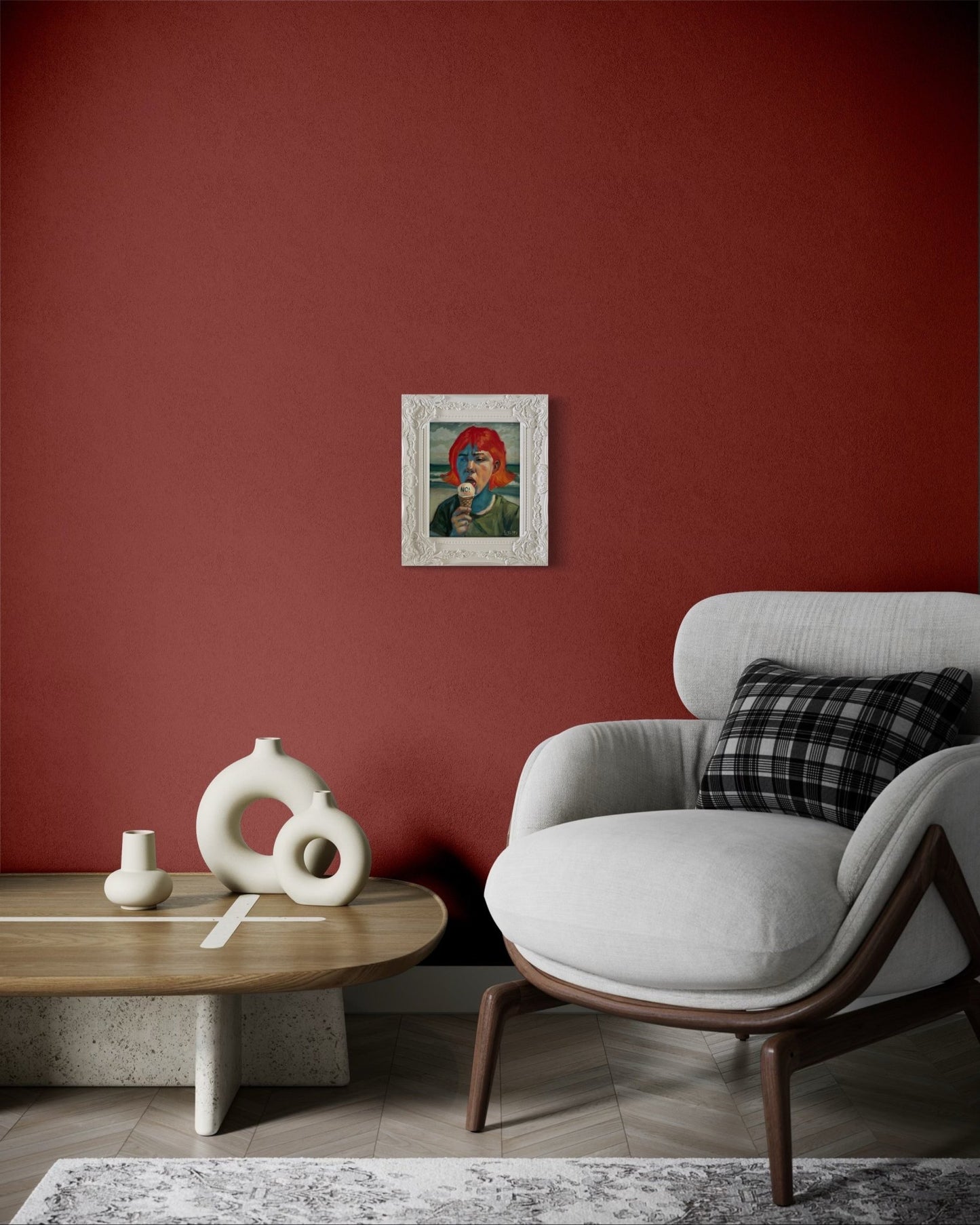 No!” Original Oil Portrait by David Ussery - Framed 8x10 Panel, COA, Free USA Shipping - David Ussery