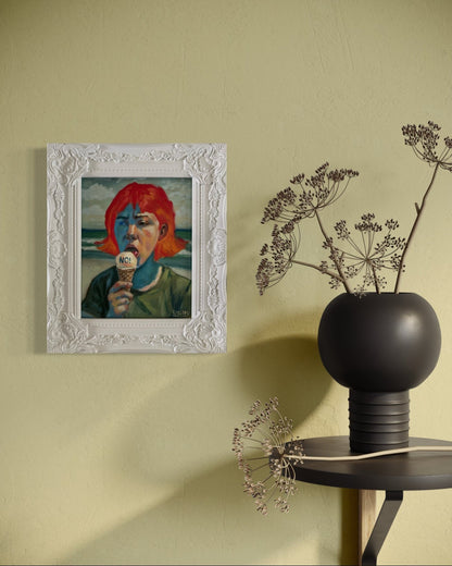 No!” Original Oil Portrait by David Ussery - Framed 8x10 Panel, COA, Free USA Shipping - David Ussery