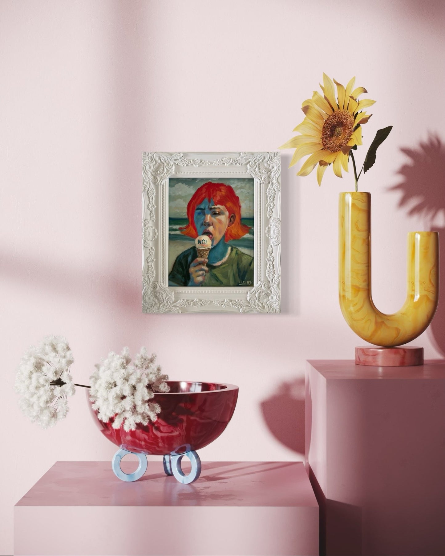 No!” Original Oil Portrait by David Ussery - Framed 8x10 Panel, COA, Free USA Shipping - David Ussery