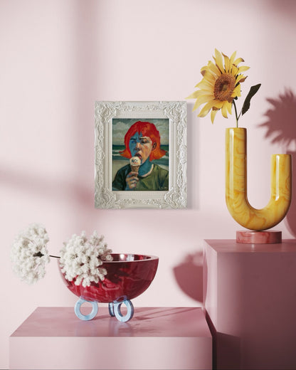 No!” Original Oil Portrait by David Ussery - Framed 8x10 Panel, COA, Free USA Shipping - David Ussery