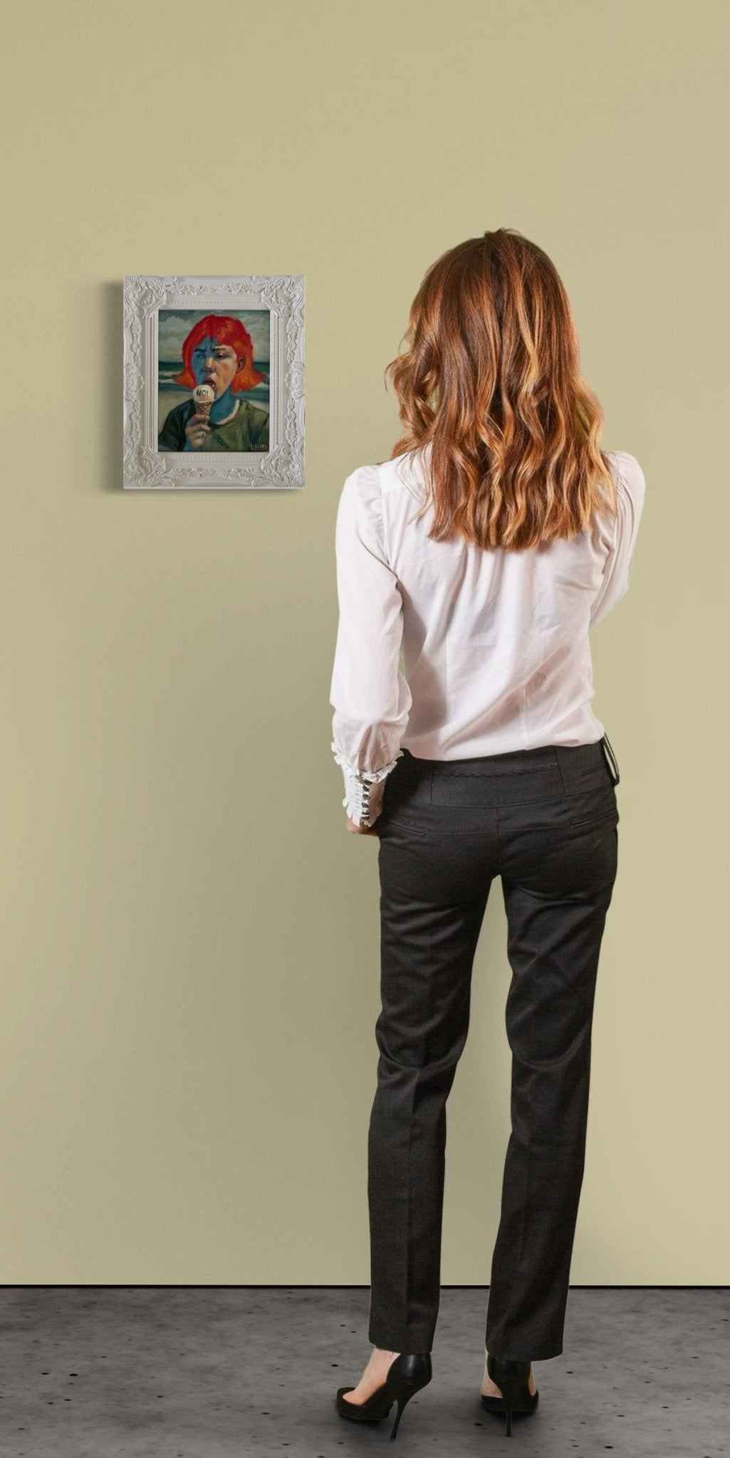 No!” Original Oil Portrait by David Ussery - Framed 8x10 Panel, COA, Free USA Shipping - David Ussery