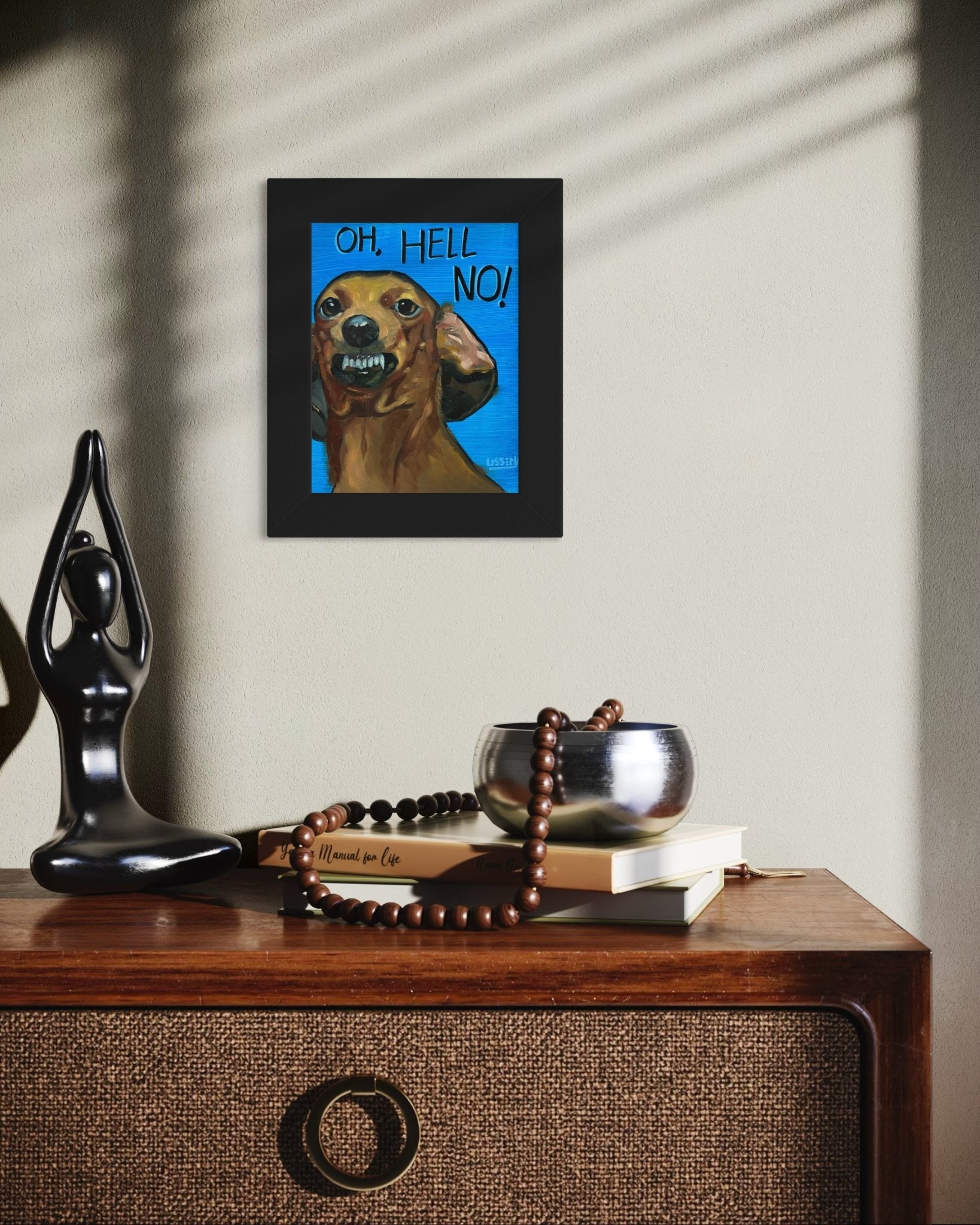 Oh, Hell No! – Original Dachshund Oil Painting (8”x10” on Panel) - David Ussery